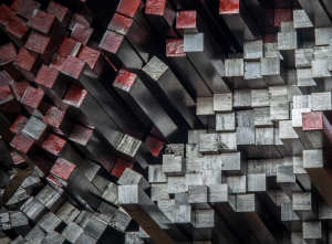 Square steel bars with colour-marked ends